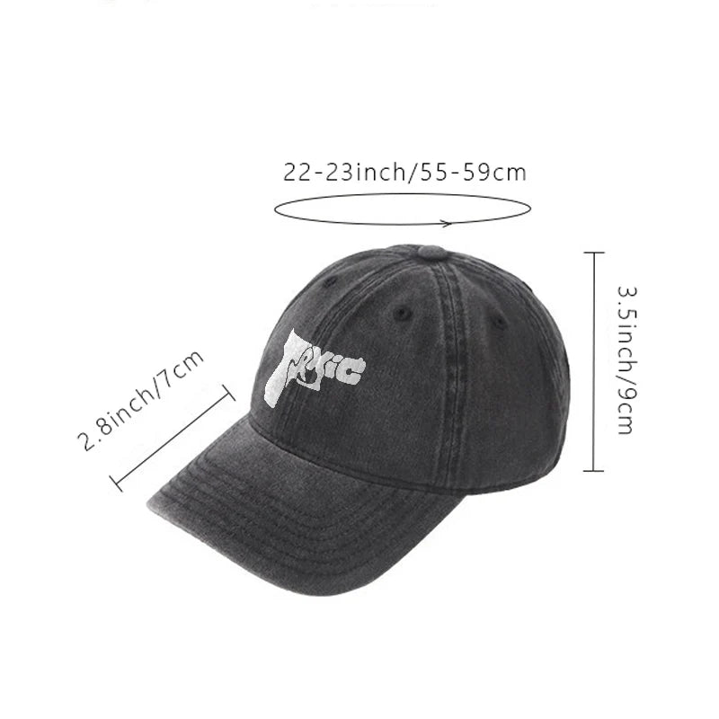 Graffiti Letter Graphic Washed Canvas Baseball Cap Vintage Adjustable Sun Hat