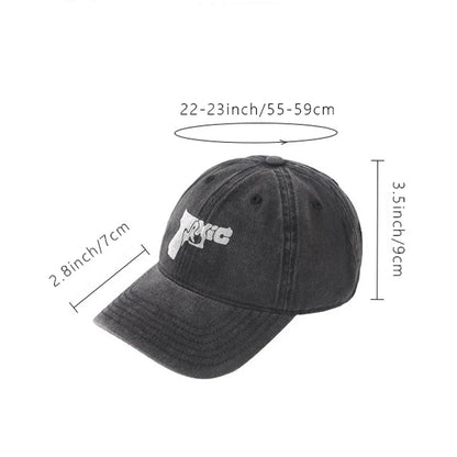 Graffiti Letter Graphic Washed Canvas Baseball Cap Vintage Adjustable Sun Hat