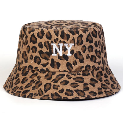 Unisex Double Sided Wearable NY Letter Embroidery Personality Bucket Hats