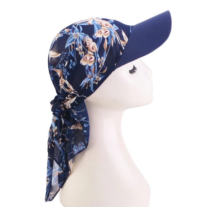 Women Print Hijab Caps Baseball Caps