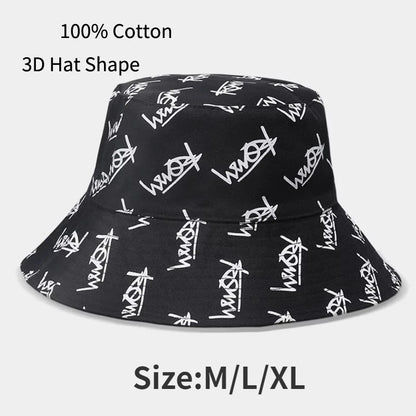 Big Head Letter Bucket Hat for Men Women XL Large Hip Hop Cap Fisherman