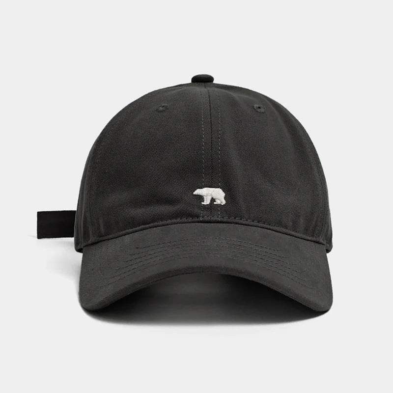 Polar Bear Embroidered Baseball Hat Fashionable Casual Sunshade Versatile Big Head Circumference Sunshade
