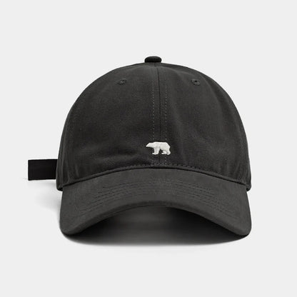 Polar Bear Embroidered Baseball Hat Fashionable Casual Sunshade Versatile Big Head Circumference Sunshade