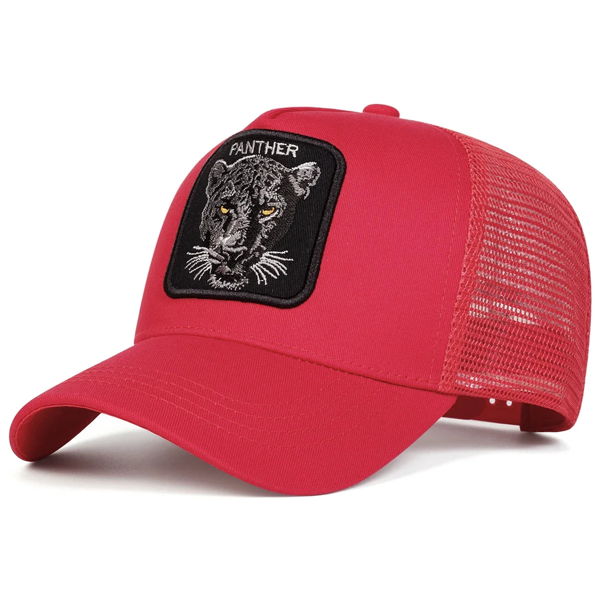 Unisex Panther Embroidery Baseball Net Caps Spring and Summer Sports Cap