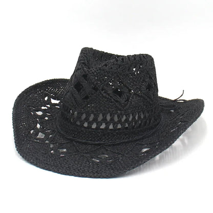 Western Vintage Breathable Lace Hollow Design Lightweight Outdoor Jazz Hat