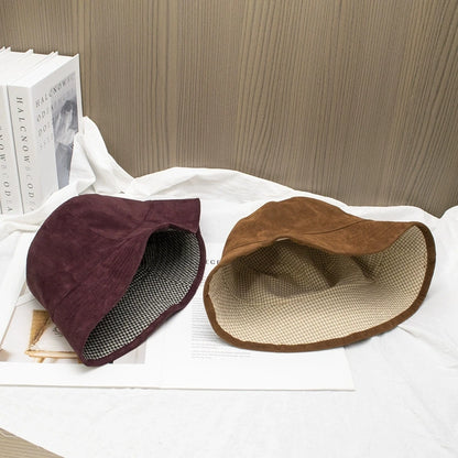 Women Autumn And Winter Suede Bucket Hats