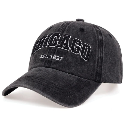 Letter Chicago Baseball Cap Men Women Spring Summer Cotton Unisex Baseball Cap