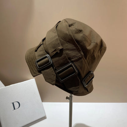 Luxury Panama Belt Buckle Bucket Hat Outdoor