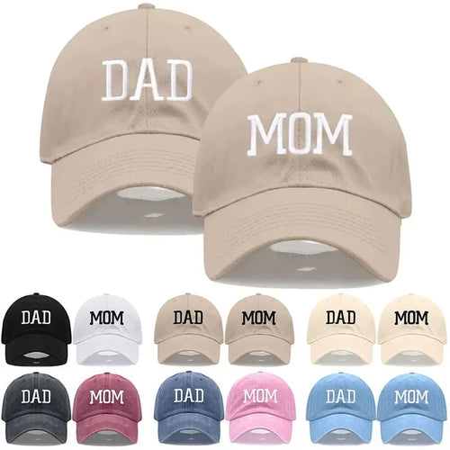 DAD MOM Embroidery Pure Cotton Baseball Cap Fashion Sport Golf Caps Sun Hat