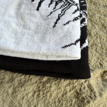 Fashion High Quality Vintage Skeleton Pattern Embroidery Beanie