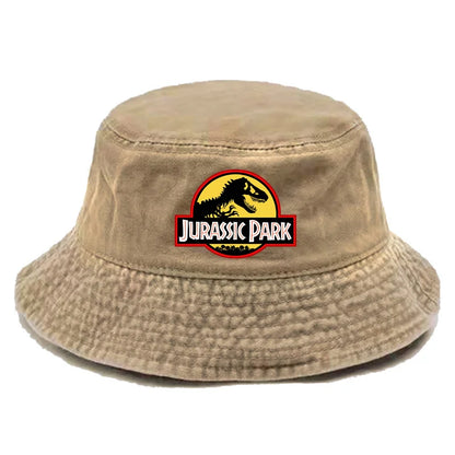 Jurassic Park Bucket Cap Distressed Hats Cap Dinosaur Men Retro Outdoor Summer
