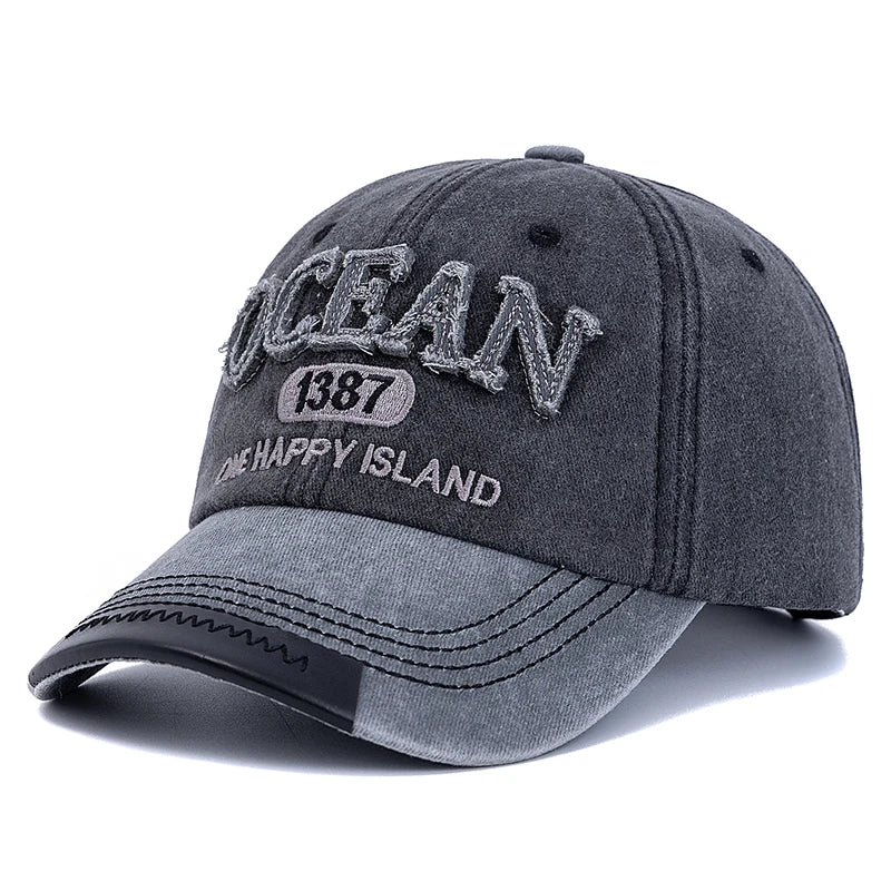 Unisex Baseball Cap Ocean 1387 Letter Embroidery Dad Hat Women Men