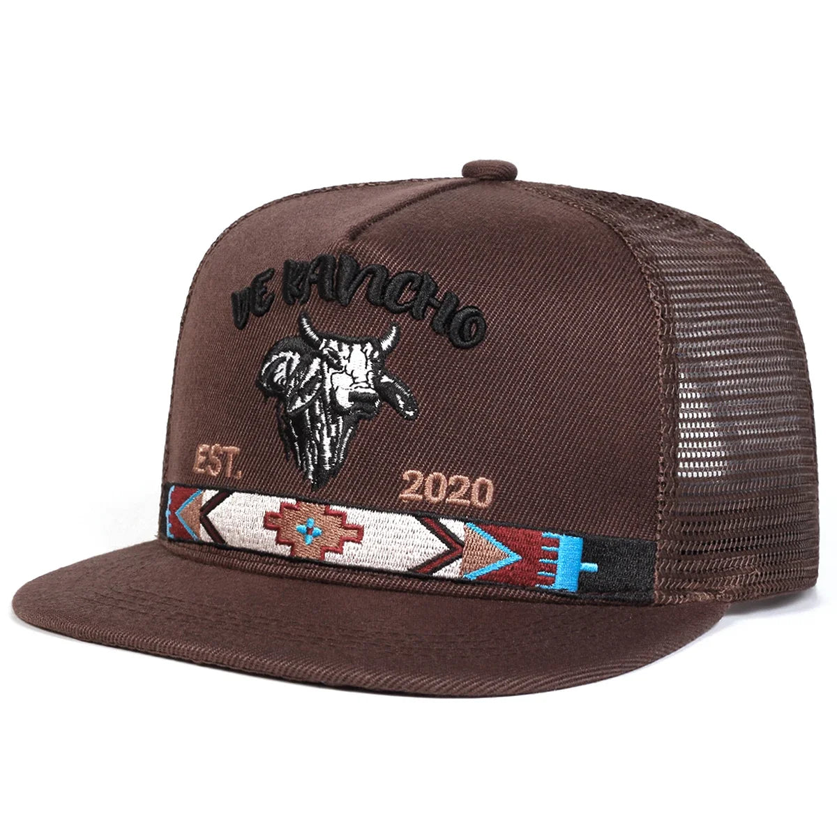 Unisex Bullhead Letter Embroidery Hip-hop Net Hats Spring Summer