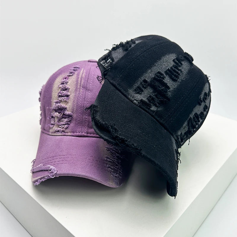 New Men Women Gradient Broken Style Baseball Hats