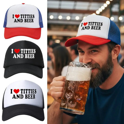 Letter Printing I Love Titties And Beer Hats