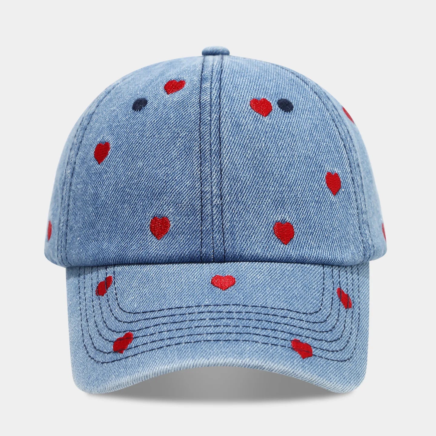 Fruit Women's And Men's Retro Embroidered Cherry Denim Cap Sun Hats