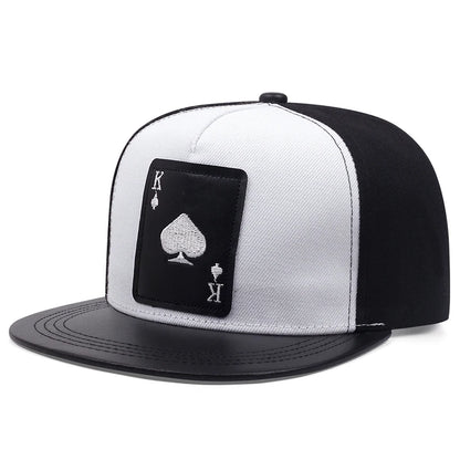King Leather Playing Card Embroidered Baseball Caps Hip Hop Caps For Men Women