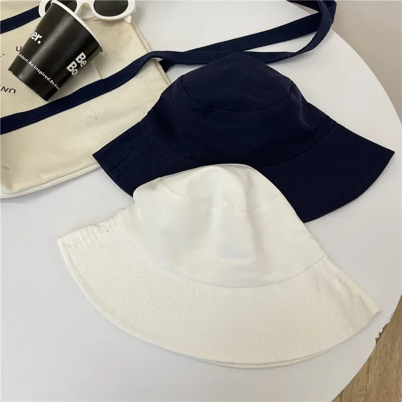 Unisex Cotton Bucket Hats Women Summer Sunscreen Panama Hat