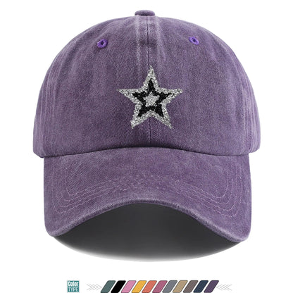 Sparkling Rhinestone Star Trucker Hat - Unisex Baseball Cap