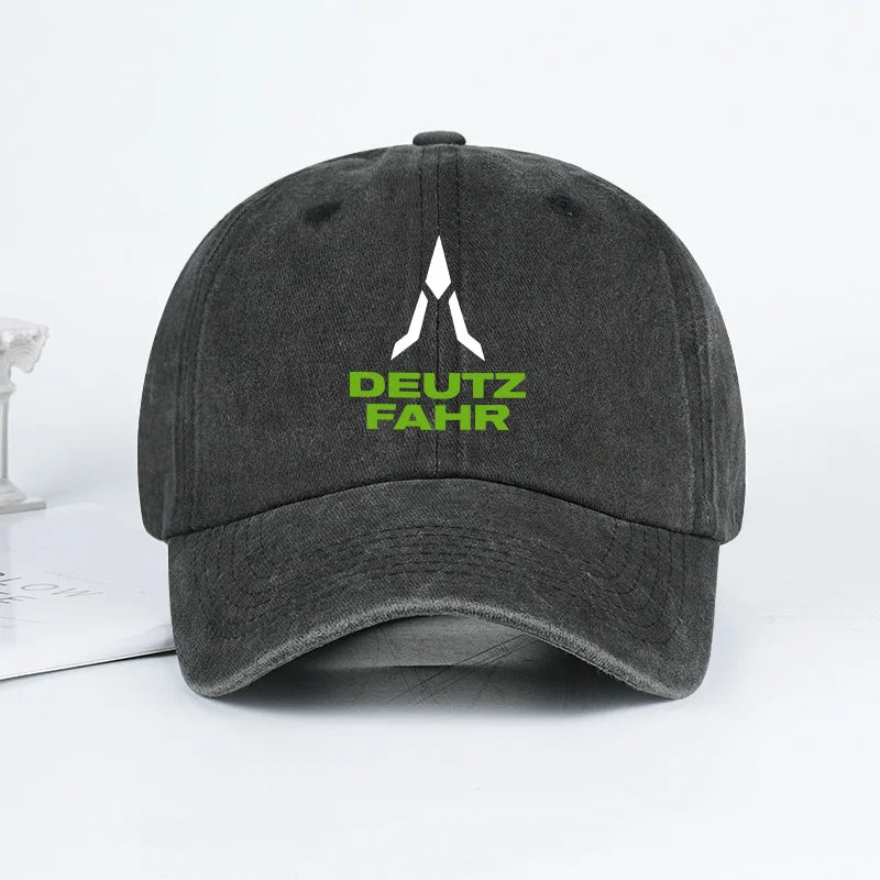 Deutz Farm Logo Printed Washed Baseball Cap Soft Comfortable Breathable Adjustable Retro Farm Style