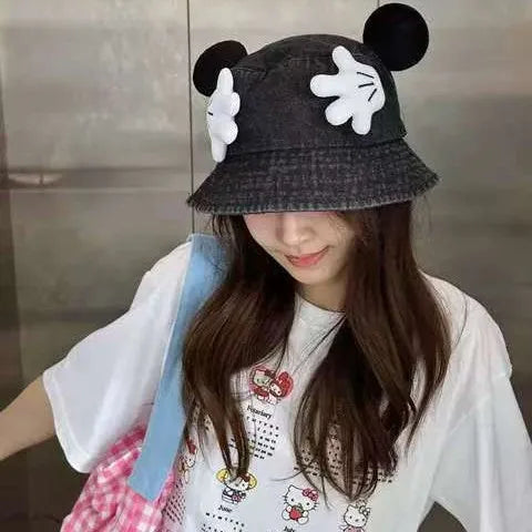 Cartoon Retro Washed Cowboy Fisherman Caps Women's