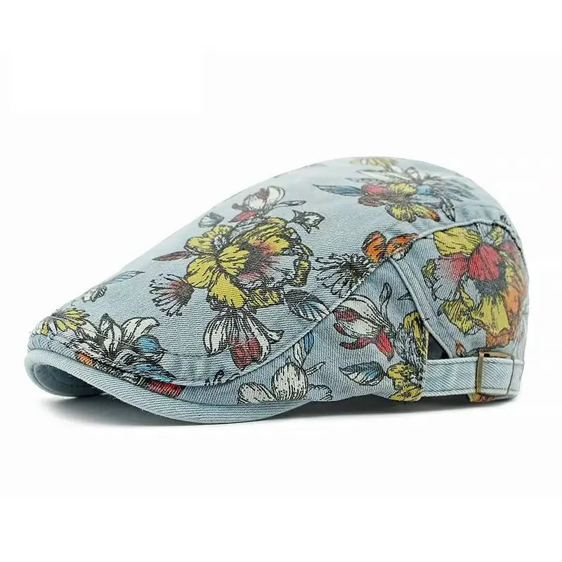 Four Seasons Cotton Flower Print Newsboy Caps