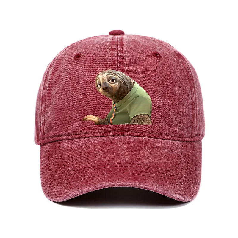 Cartoon Zootopia Three-toedSloth Baseball Cap