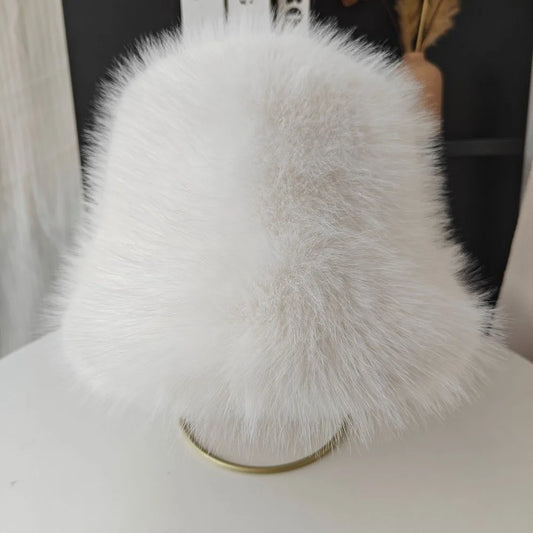 New Warm Fisherman Hat Coldproof Fluffy Fur Bucket Hat