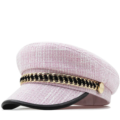 Trendy Navy Sun Hat Casual Military Caps Woman