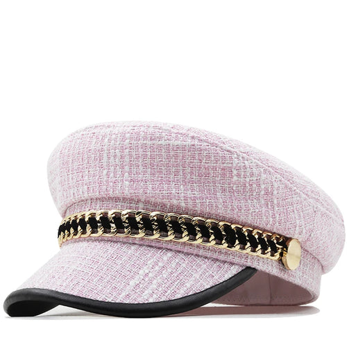 Trendy Navy Sun Hat Casual Military Caps Woman