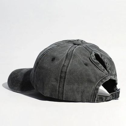 Washed Ponytail Baseball Cap for Women Spring Summer Outdoor Sports Hat