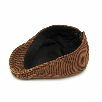 Autumn Winter Polyester Print Warm Newsboy Caps Men Flat Cap Women