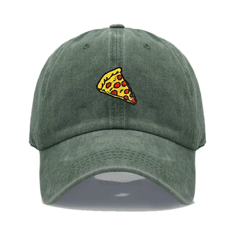 Pizza Embroidered Baseball Cap For Women Men