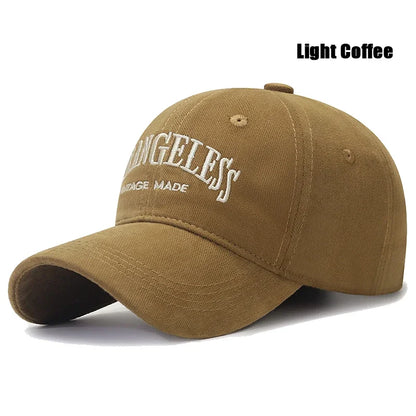 Lettering Embroidery Cotton Hard Top Adjustable Soft Top Baseball Cap