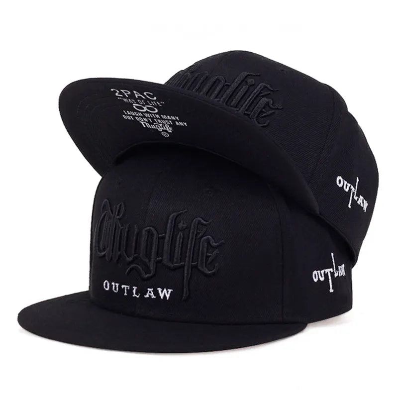Fashion Fastball Cap Thuglife Embroidery Hiphop Baseball Cap