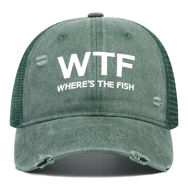 Unisex Wtf Letter Embroidery Wash Baseball Net Caps Hip Hop Cap Spring Summer