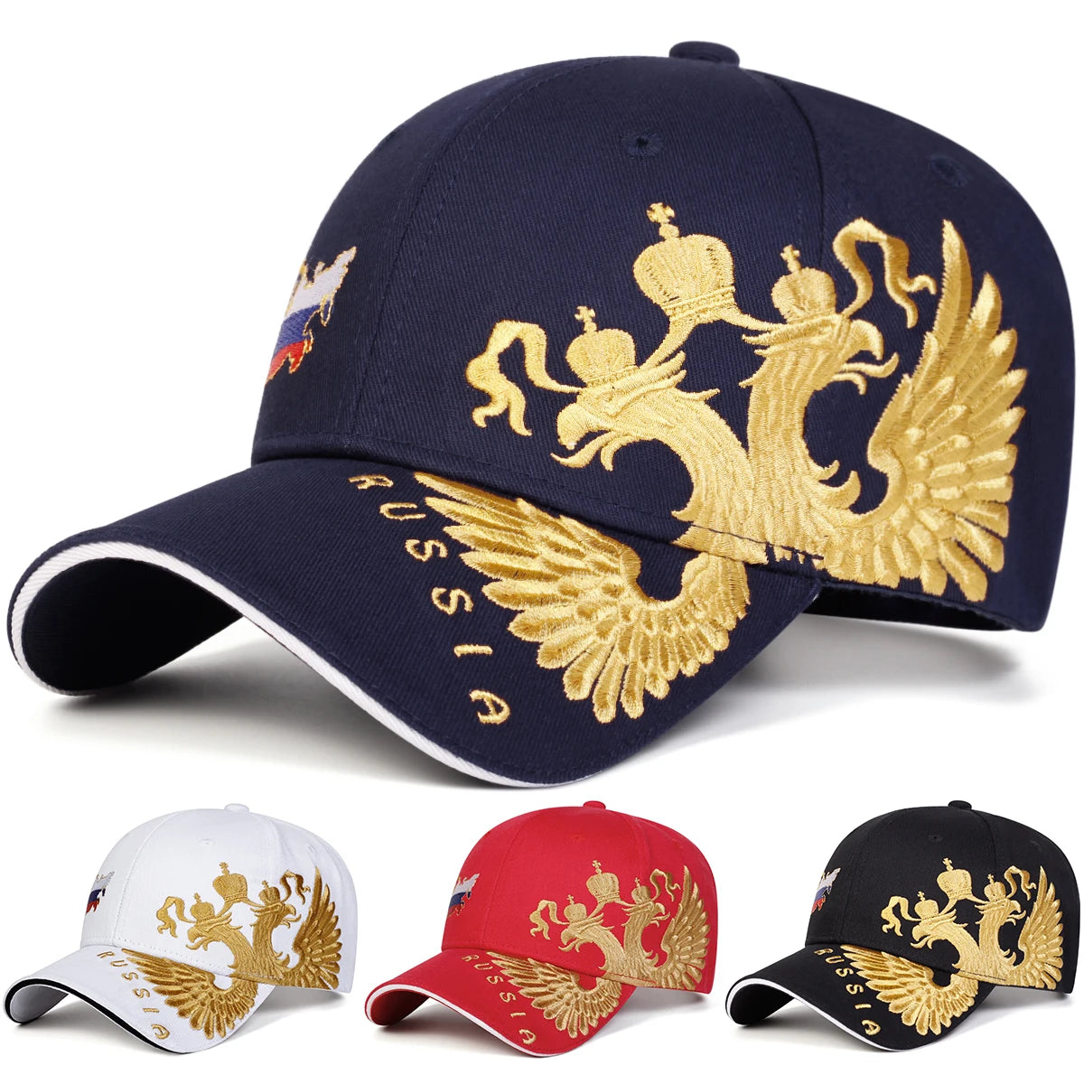 Unisex Map of Russia Embroidery Baseball Caps Spring and Autumn