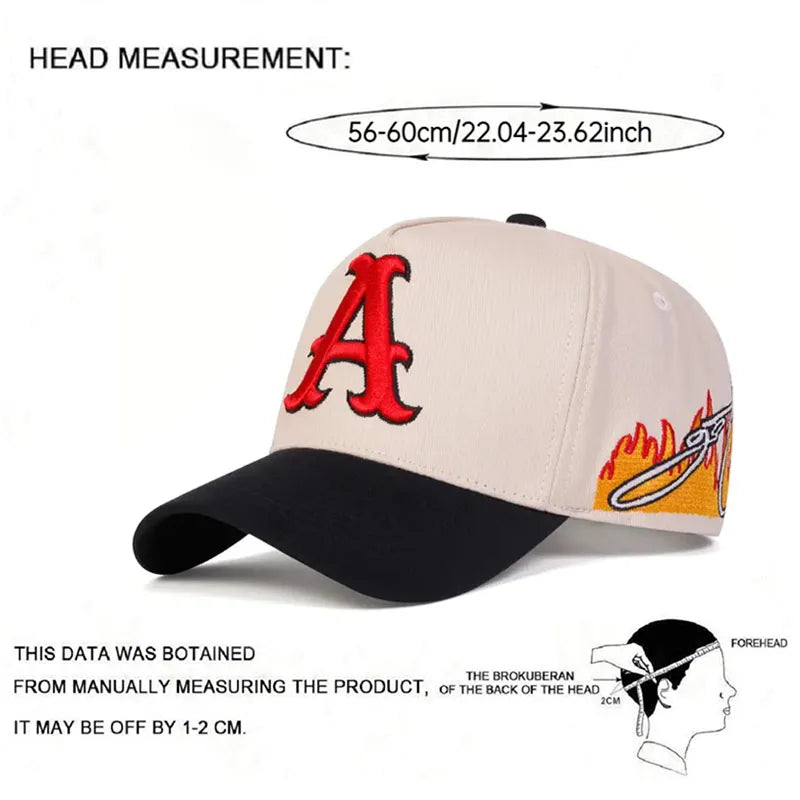 Creative Baseball Hat A Letter Embroidered Street HipHop