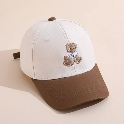 Cartoon Bear Patch Hat Children Visor Sun Hat Spring Summer Outdoor For Toddler Boys Girls