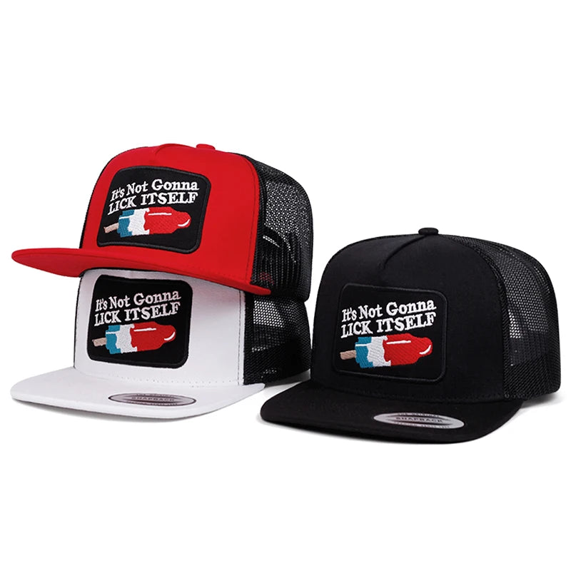 New Baseball Hat Ice Stick LICK Embroidered Hip Hop Hat Daily Leisure Decoration Sunshade Hat Unisex Hat
