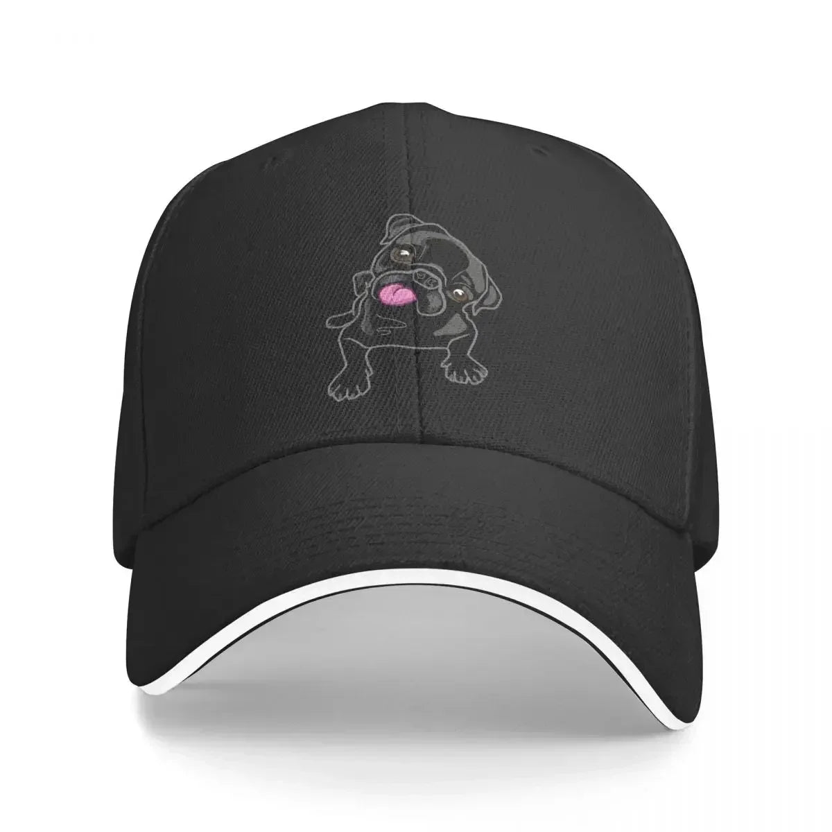 Tongues Out Because Black Pug Cap Casual Baseball Caps