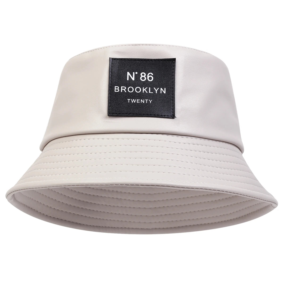 Unisex N86 Label Personality Pu Leather Bucket Hats