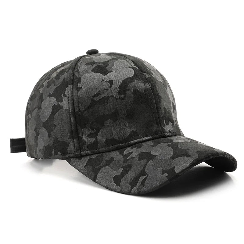 Leather Suede PU Camouflage Baseball Cap