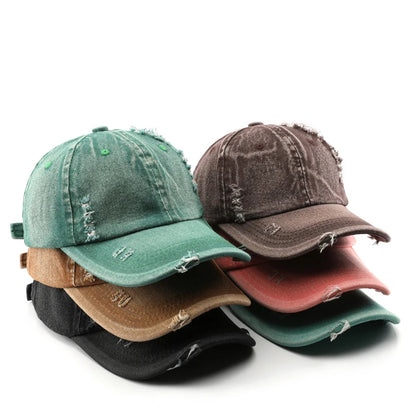 Distressed Ripped Baseball Cap For Women Men's Caps