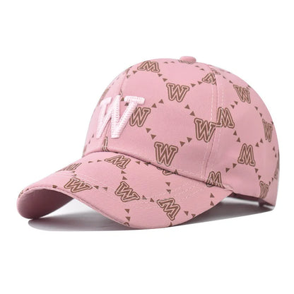 Full-Letter Printed Baseball Cap With 3D Letter Embroidery and Adjustable Design, Suitable For Daily Street Wear.