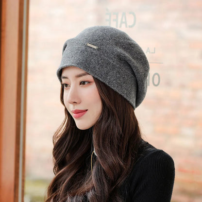 Women Wool Blend Winter Beret Hat