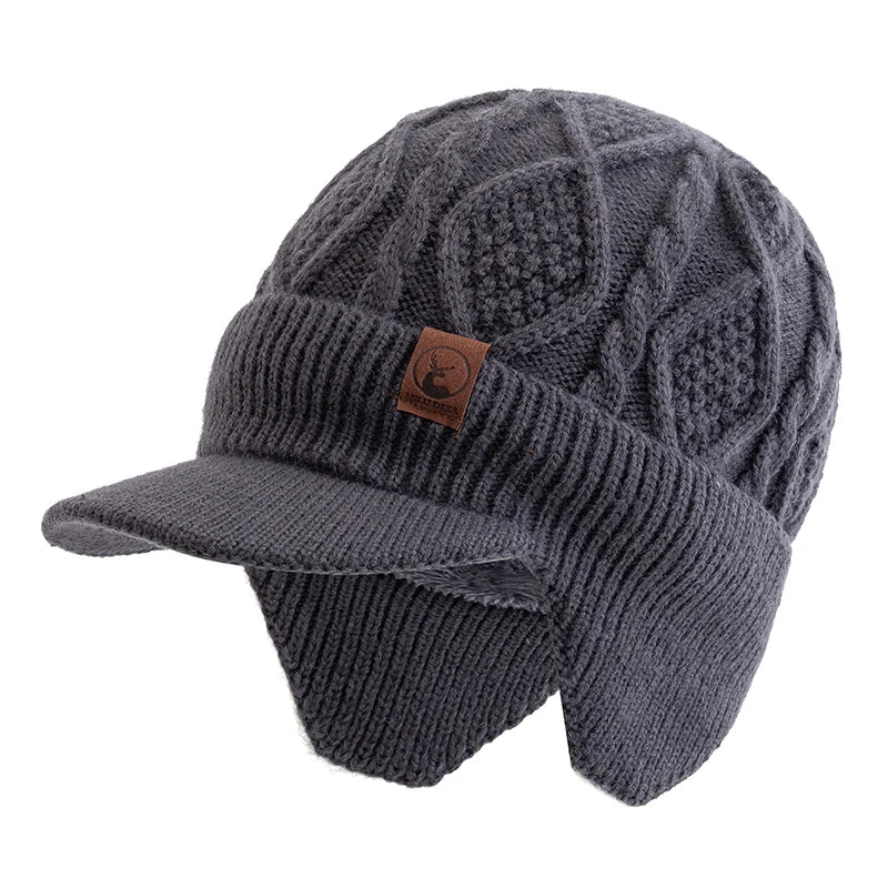 New Unisex Winter Hat Plush Fur Lined Warm Earflap Cap