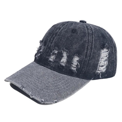 Unique Design Denim Patchwork Distressed Colorful Baseball Cap
