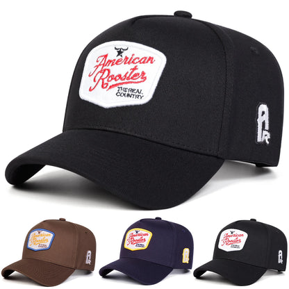 Unisex AMERICAN ROOSTER Letter Embroidery Baseball Caps Outdoor Adjustable Casual Hats Sunscreen Hat