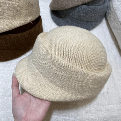 New Ladies Keep Warm Fedoras Hat Winter Knitted Equestrian Hat For Women's British